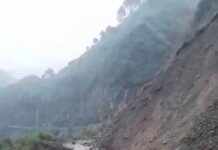 राजगढ़-नाहन मार्ग क्षतिग्रस्त, यातायात ठप