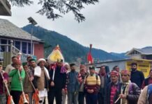 मंडी : मंडी शिवरात्रि मेले के लिए मूल स्थान से रवाना हुए बड़ा देव कमरूनाग