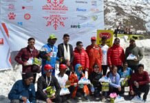 मनाली : दस हजार फीट उंचे सिस्सू क्षेत्र में रीच इंडिया संस्था ने आयोजित की स्नो मैराथन