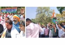 राजगढ़ : हिमाचल युवा कांग्रेस की कार्यकारिणी और युवा साथियों ने किया संसद का घेराव