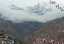 भरमौर : भरमौर में मौसम ने ली करवट, देखते ही देखते बर्फबारी का दौर शुरू