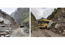 भरमौर : चंबा-भरमौर नेशनल हाइवे सड़क मार्ग भारी बारिश के चलते हुआ अवरूद्ध