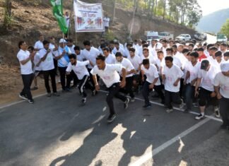 रामपुर : रामपुर परियोजना द्वारा किया गया मिनी मैराथन का आयोजन