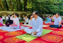 मनाली : मनाली में वसुधैव कुटुंबकम की थीम पर मनाया योग दिवस