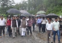 सिरमौर : राष्ट्रीय राजमार्ग-707 पांवटा-शिलाई का निरीक्षण करने के उपरांत शीघ्र बहाली के दिये निर्देश