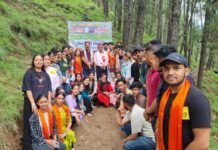अखिल भारतीय विद्यार्थी परिषद ने भेखली बीट में किया पौधारोपण