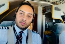 कैप्टन प्रशांत शर्मा ने Dassult Falcon 2000 जहाज पर लगाया श्रीराम ध्वज