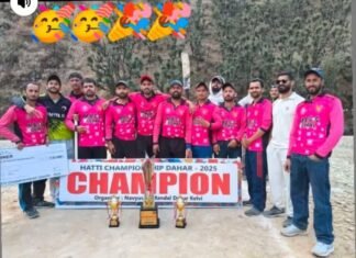 मां ब्रजेश्वरी क्रिकेट क्लब गेहल ने जीती क्रिकेट प्रतियोगिता