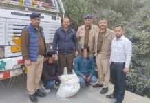 पुलिस थाना पौंटा साहिब की टीम ने दो युवकों से बरामद की 12.942 किलोग्राम भुक्की
