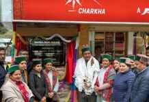 शोलटू में चरखा स्वयं सहायता समूह के हैंडलूम हाउस का उद्घाटन