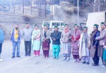 किन्नौर जिला की 20 ग्रामीण महिलाएं बागवानी अध्ययन भ्रमण के तहत हरियाणा राज्य के लिए रवाना