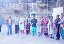 किन्नौर जिला की 20 ग्रामीण महिलाएं बागवानी अध्ययन भ्रमण के तहत हरियाणा राज्य के लिए रवाना