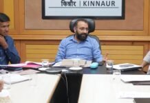 किन्नौर जिला के उपायुक्त कार्यालय रिकांग पिओ में नशा मुक्त भारत अभियान के तहत बैठक आयोजित