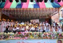 रेणुका मेले में हुई बुडाह लोकनृत्य दल की प्रतियोगिता में पारंपरिक बुडाह लोकनृत्य दल हानत घाटों प्रथम स्थान पर रही