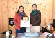 एसडीएम केलांग राज्य स्तरीय सर्वश्रेष्ठ निर्वाचन प्रैक्टिस अवार्ड 2026 से सम्मानित