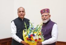 दिल्ली में प्रधानमंत्री नरेंद्र मोदी से मिले जयराम ठाकुर