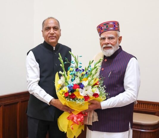 दिल्ली में प्रधानमंत्री नरेंद्र मोदी से मिले जयराम ठाकुर