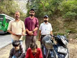 नाहन के दो युवकों से 6.68 ग्राम चिट्टा बरामद