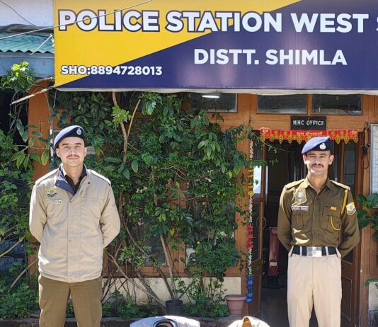 शिमला पुलिस की बड़ी कार्रवाई: 6 ग्राम चिट्टे के साथ दो तस्कर गिरफ्तार