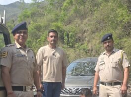नाहन-रेणुका रोड पर नाकाबंदी के दौरान कार से 6.95 ग्राम चिट्टा बरामद, दो गिरफ्तार