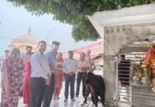 20 डोगरा बटालियन ने मां ज्वालाजी को चढ़ाई पारंपरिक बकरे की भेंट